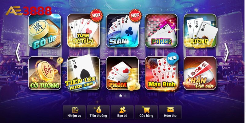 Đa dạng các thể loại game bài có mặt tại nền tảng